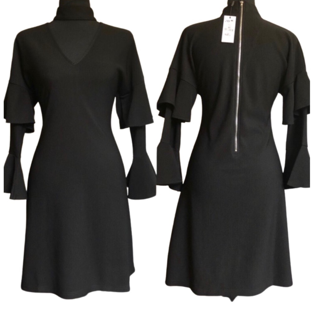 {Why Dress} Midi Bell Sleeve Dress with Choker